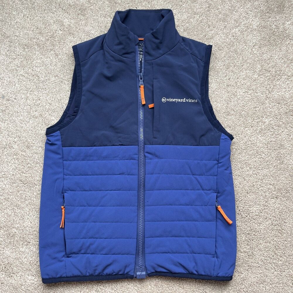 Vineyard Vines Marine Air Vest Boys Small Blue Performance Preppy Golf Light